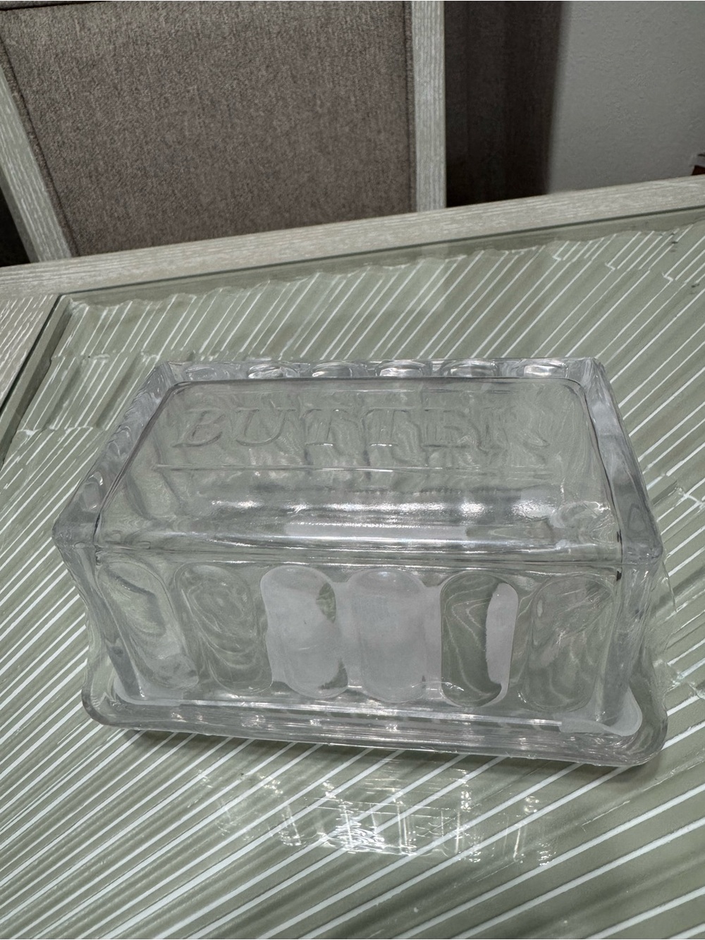 Clear Glass Butter Dish - Transparent